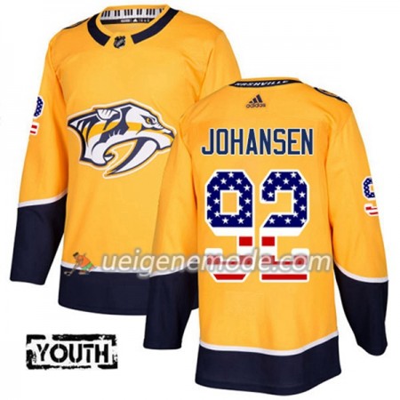 Kinder Eishockey Nashville Predators Trikot Ryan Johansen 92 Adidas 2017-2018 Gold USA Flag Fashion Authentic